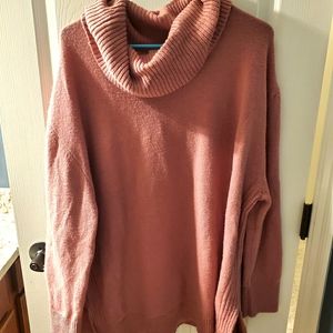 SO mauve oversized turtle neck sweater
